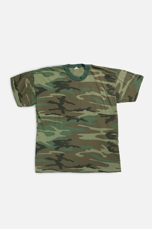 Vintage Camo Tee - M Thin T-Shirt Open Front Quick Dry