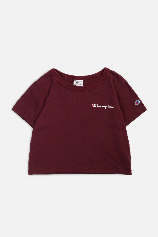 Vintage Champion Crop Tee - Women's XS Satin Blend Silk Blend Wool Blend