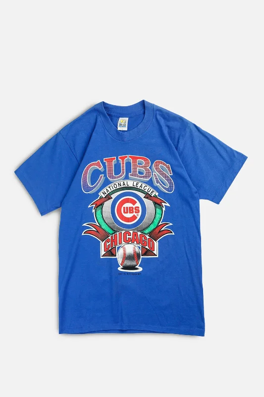 Vintage Chicago Cubs MLB Tee - Women's S Graphic T-Shirt Round Neck Polyester