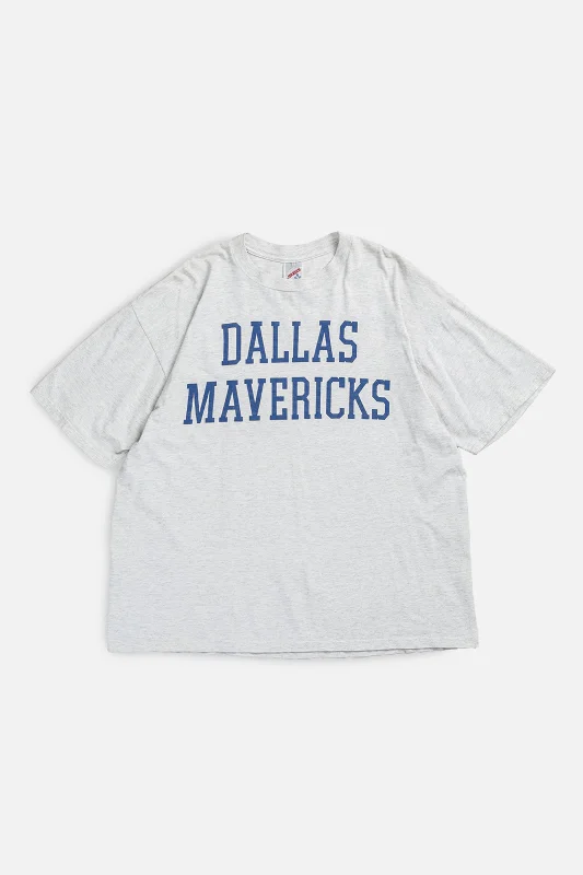 Vintage Dallas Mavericks NBA Tee - L Mesh Canvas Denim