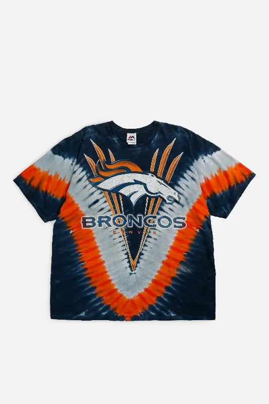 Vintage Denver Broncos NFL Tee - XXL Ribbed T-Shirt High Neck Heavyweight
