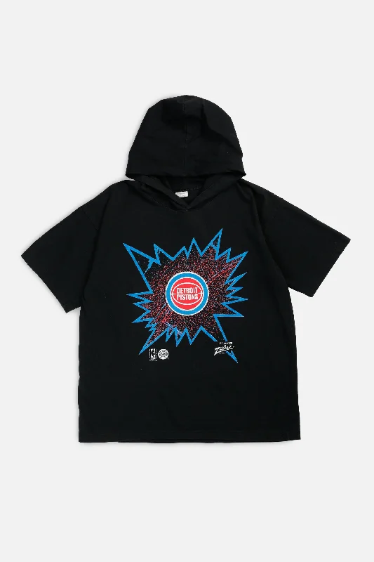 Vintage Detroit Pistons NBA Tee - M Mesh Blend Leather Blend Suede Blend