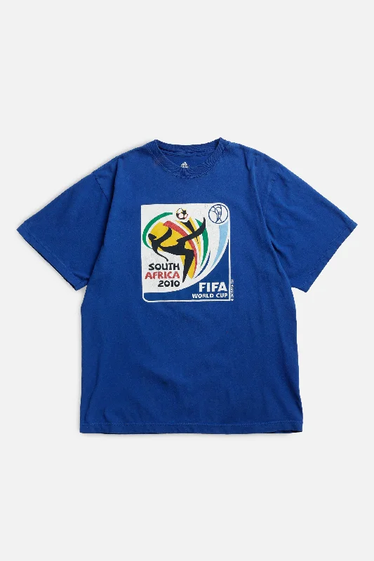 Vintage Fifa World Cup 2010 Tee - M Thin T-Shirt Open Front Quick Dry