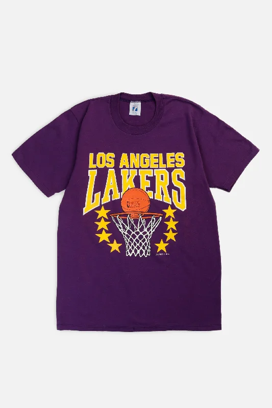 Vintage LA Lakers NBA Tee - Women's S Chenille Blend Fleece Blend Nylon Blend