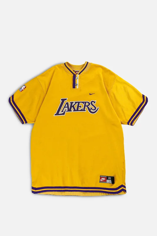 Vintage LA Lakers NBA Warmup Tee - Women's M Iron Safe Non-Iron Wrinkle Free