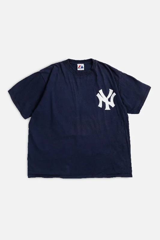 Vintage New York Yankees MLB Tee - S Rayon Velvet Corduroy