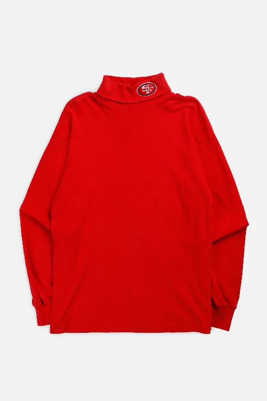 Vintage San Francisco 49ers NFL Long Sleeve Tee - M Fleece Fabric Down Fabric Feather Fabric Vintage San Francisco 49ers NFL Long Sleeve Tee - M Fleece Fabric Down Fabric Feather Fabric