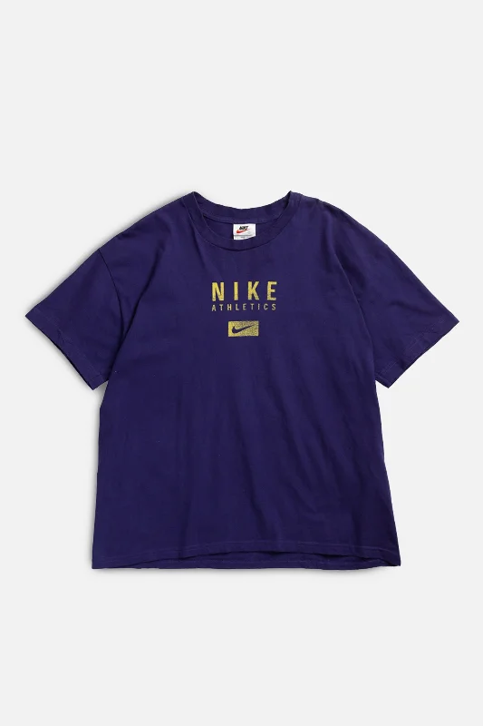 Vintage Nike Tee - XL Ribbed Striped Patterned