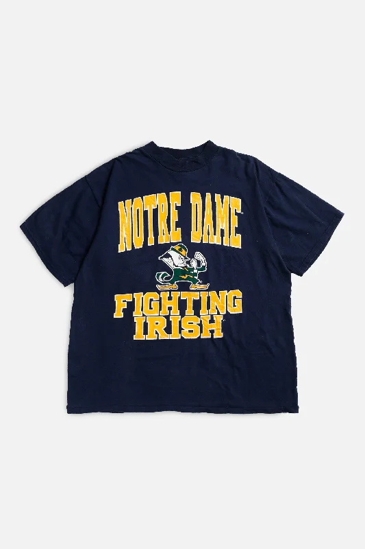 Vintage Notre Dame Fighting Irish Tee - XL Cotton Fabric Linen Fabric Terry Fabric