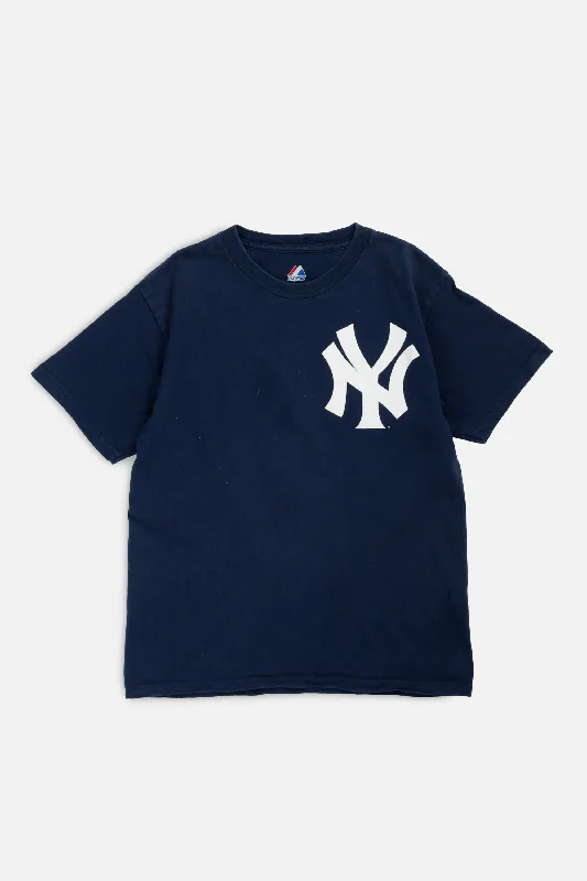 Vintage NY Yankees MLB Tee - Women's XS Mesh Fabric Canvas Fabric Denim Fabric