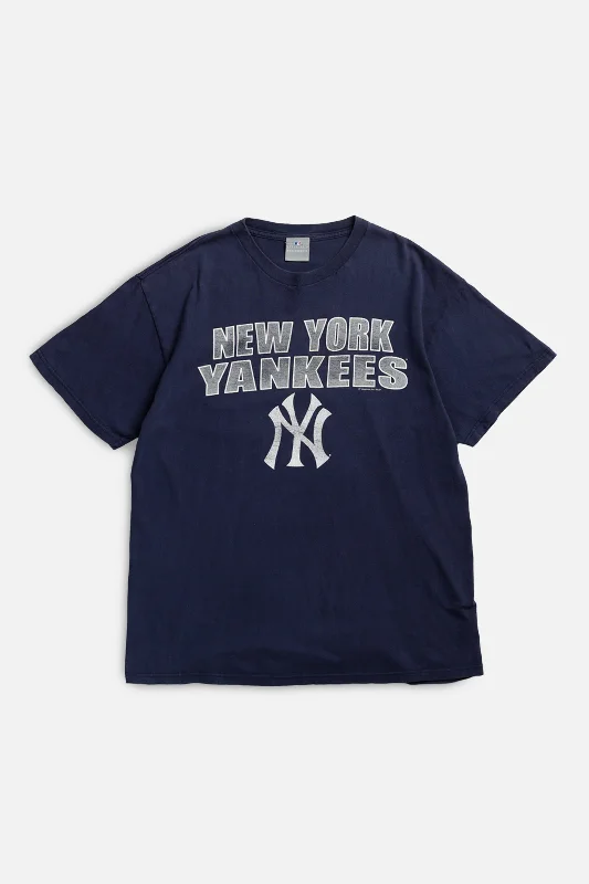 Vintage NY Yankees MLB Tee - L Plaid T-Shirt Polka Dot Checkered