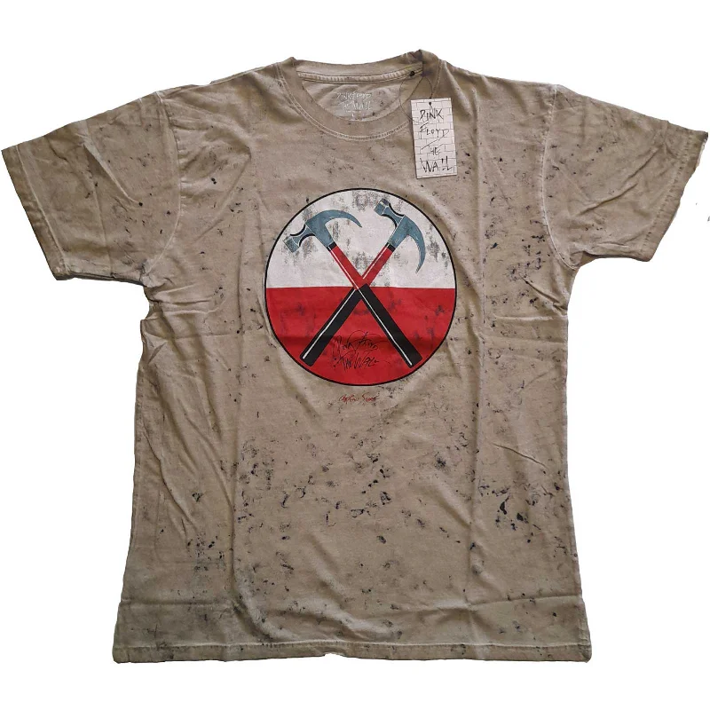 Pink Floyd | Official Band T-Shirt | The Wall Hammers (Wash Collection) Oversized T-Shirt Spandex breathable