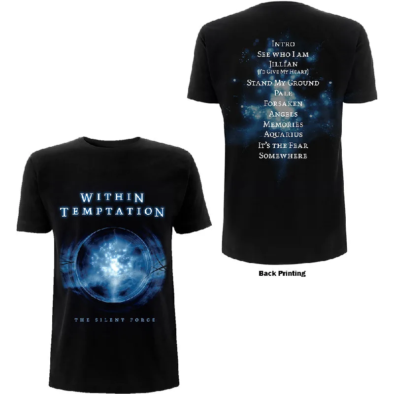 Within Temptation | Official Band T-Shirt | Silent Force Tracks (Back Print) Print Jacquard Patchwork