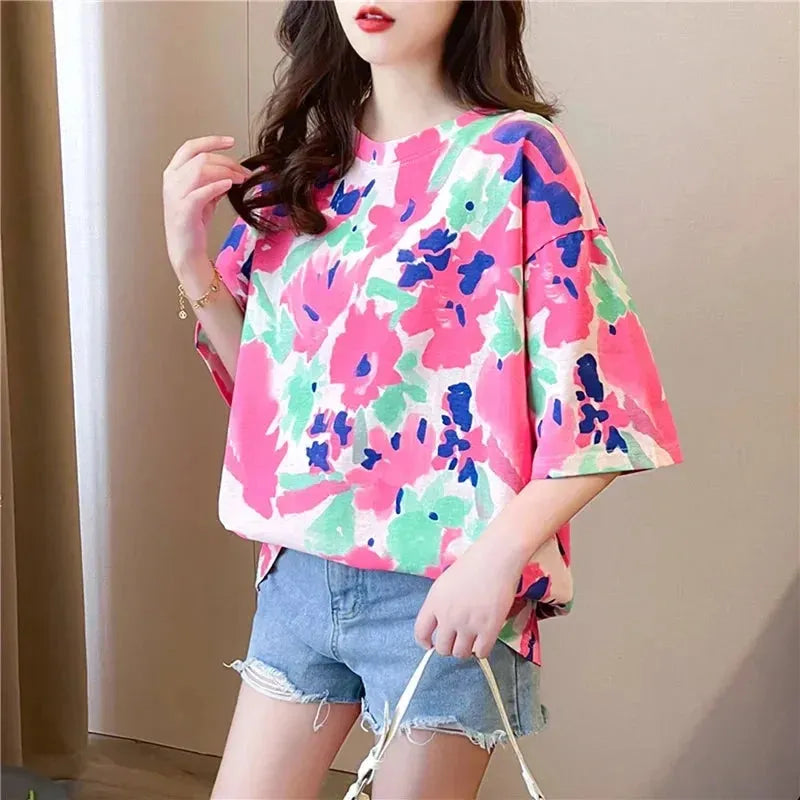 woman tshirts 2024 Summer oversized Women T-shirt korean style letter printed gr Nylon Fabric Polyester Fabric Spandex Fabric woman tshirts 2024 Summer oversized Women T-shirt korean style letter printed gr Nylon Fabric Polyester Fabric Spandex Fabric