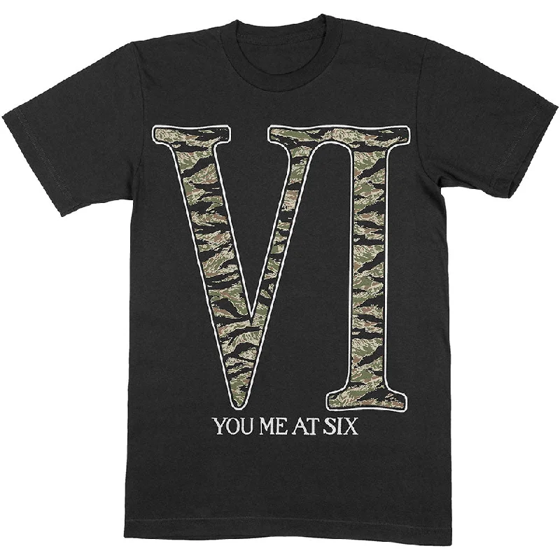 You Me At Six Unisex T-Shirt Camo VI Welt Pockets Slit Pockets