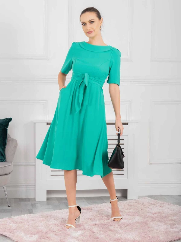 Jolie Moi Gemma Belted Midi Dress, Green Fashionable Wide Leg Midi Dress