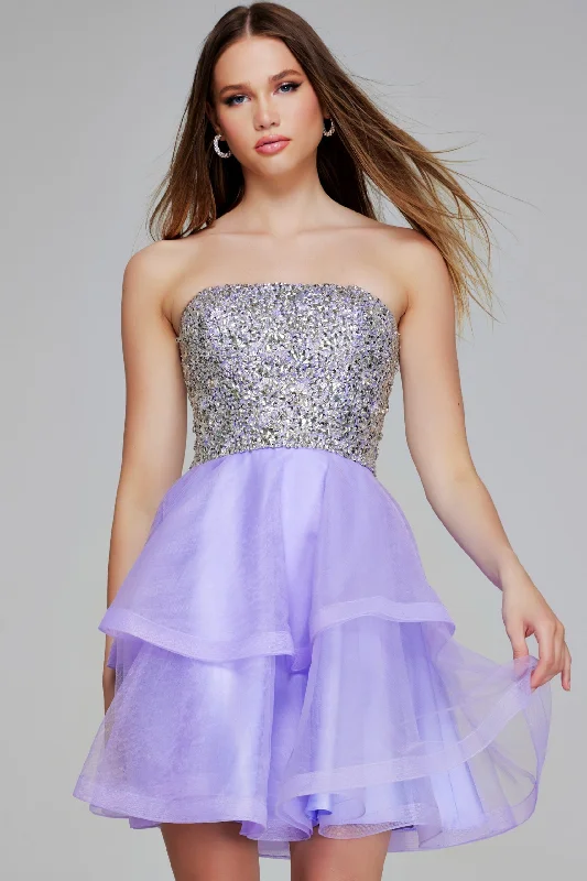 Jovani K23666 Homecoming Short Cocktail Sequin Mini Dress Fashionable Mini Dress with Frills Jovani K23666 Homecoming Short Cocktail Sequin Mini Dress Fashionable Mini Dress with Frills