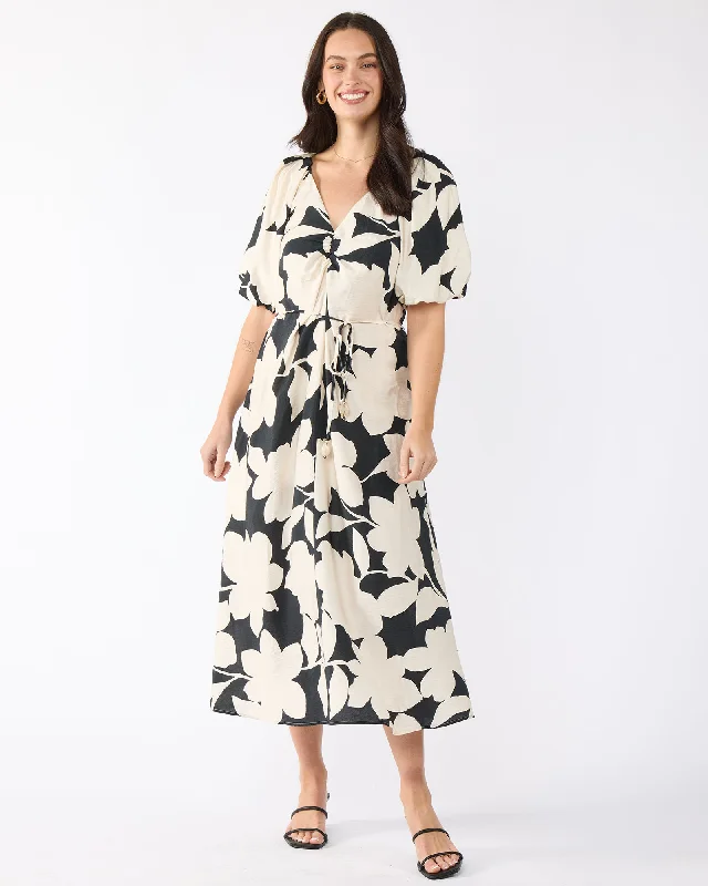 Luna Pearl Midi Dress Fashionable Chiffon Midi Dress