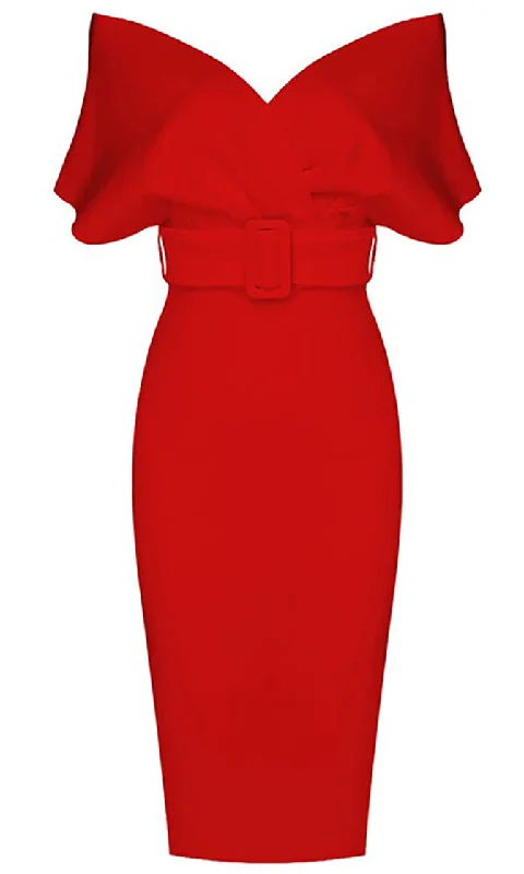 Perfectly Posh Red Elbow Sleeve Cross Wrap V Neck Off The Shoulder Belted Bodycon Midi Dress Stylish Pleated Skirt Midi Dress Perfectly Posh Red Elbow Sleeve Cross Wrap V Neck Off The Shoulder Belted Bodycon Midi Dress Stylish Pleated Skirt Midi Dress