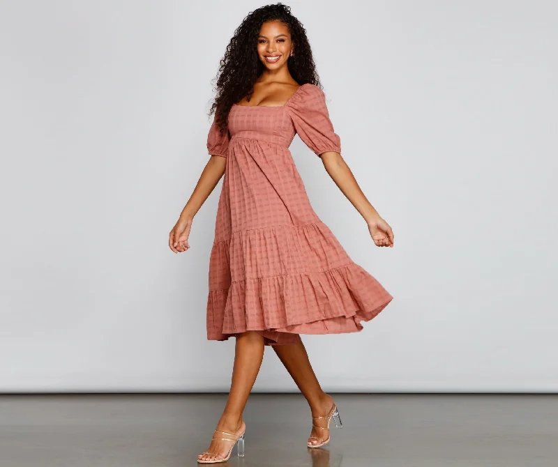 Sweet Beauty A-Line Midi Dress Stylish Animal Print Midi Dress