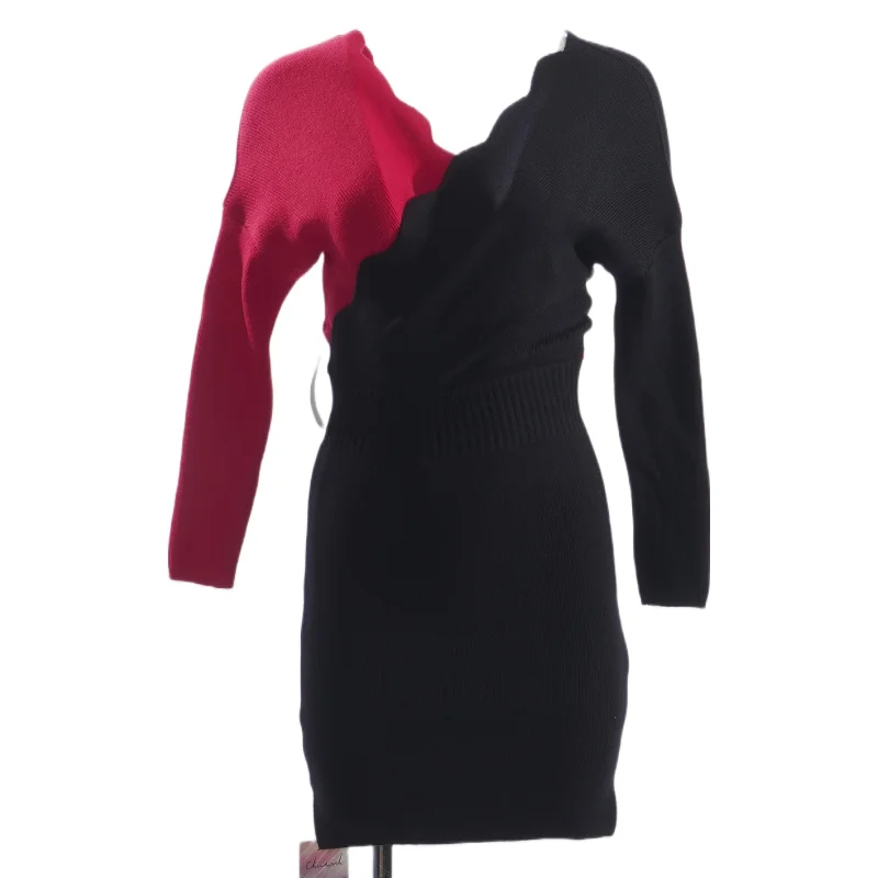 Black Color Block Mini Dress Comfortable Boho Mini Dress