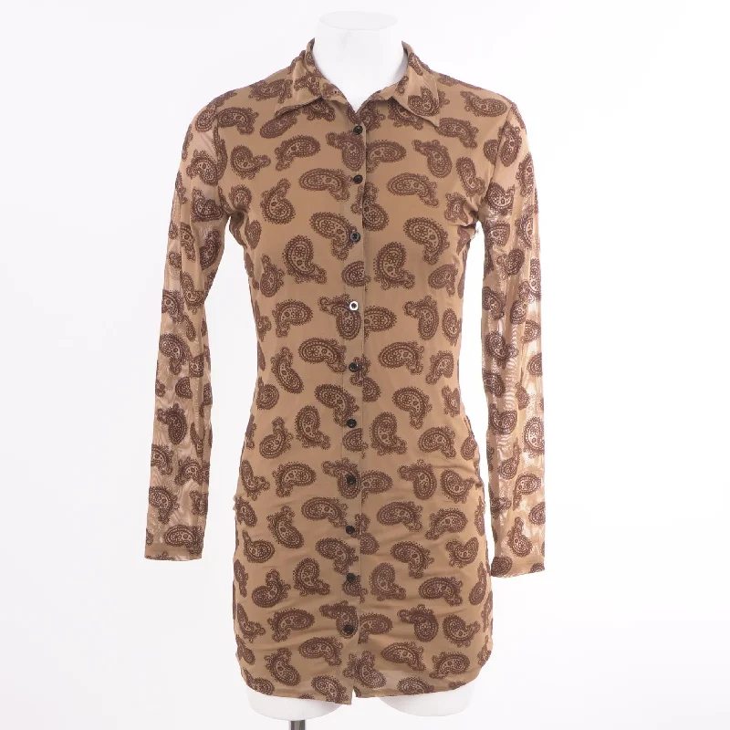 Brown Paisley Mini Dress Classic Shift Mini Dress