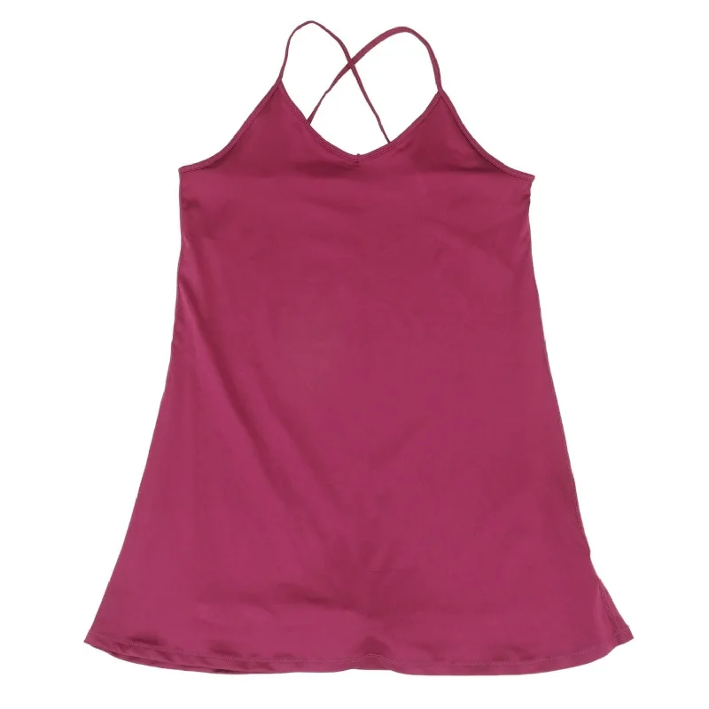 Burgundy Solid Mini Dress Chic Tropical Mini Dress