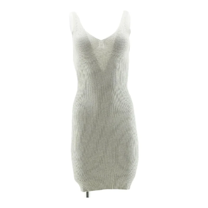 Gray Striped Mini Dress Fashionable Mini Dress with Pockets