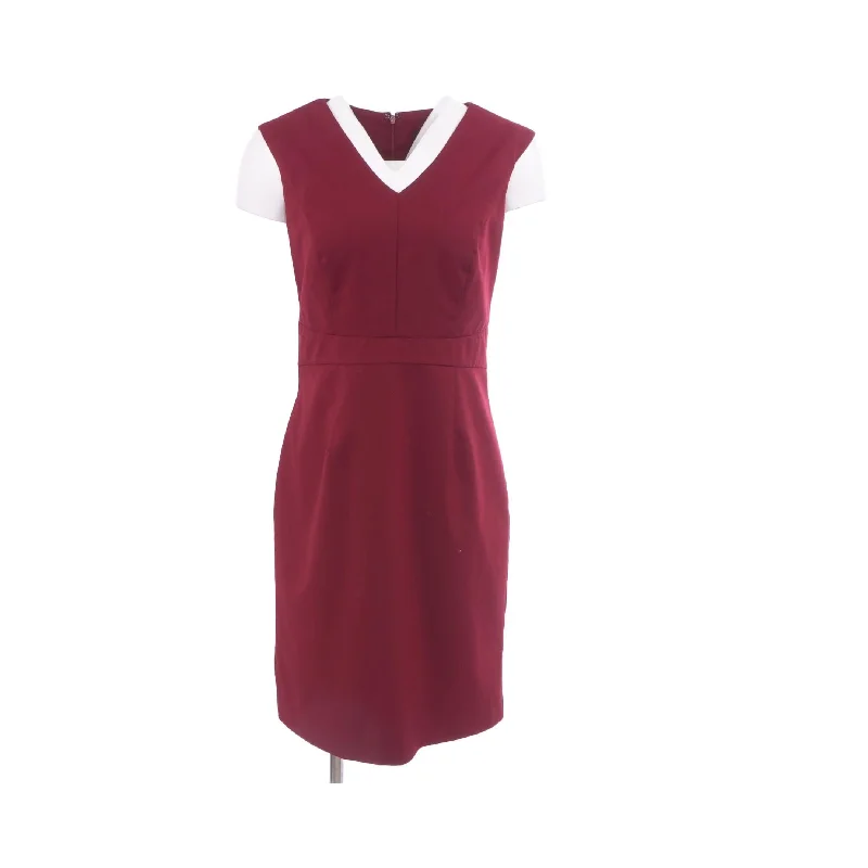 Maroon Solid Mini Dress Elegant Sequin Mini Dress