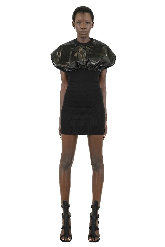 Rick Owens DRKSHDW Cinched SL Tommy Mini Dress Elegant Lace-Up Mini Dress