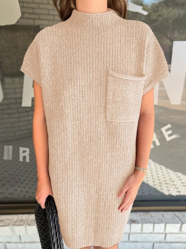 Soft Knit Mini Dress Cozy A-Line Mini Dress