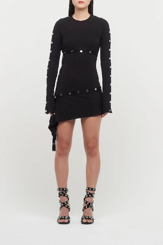 The Attico Jersey Mini Dress Trendy Off-Shoulder Dress Mini