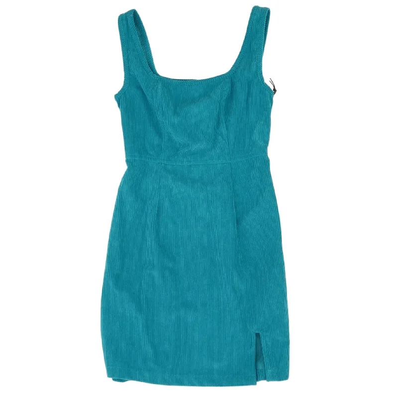 Teal Solid Mini Dress Chic Pleated Mini Dress