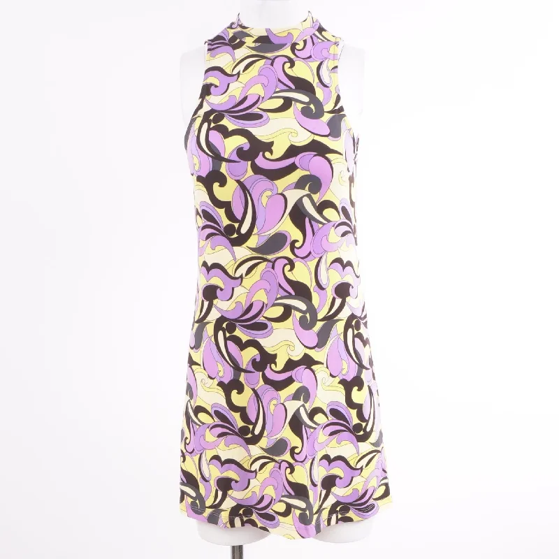 Yellow Graphic Mini Dress Elegant Tulle Mini Dress