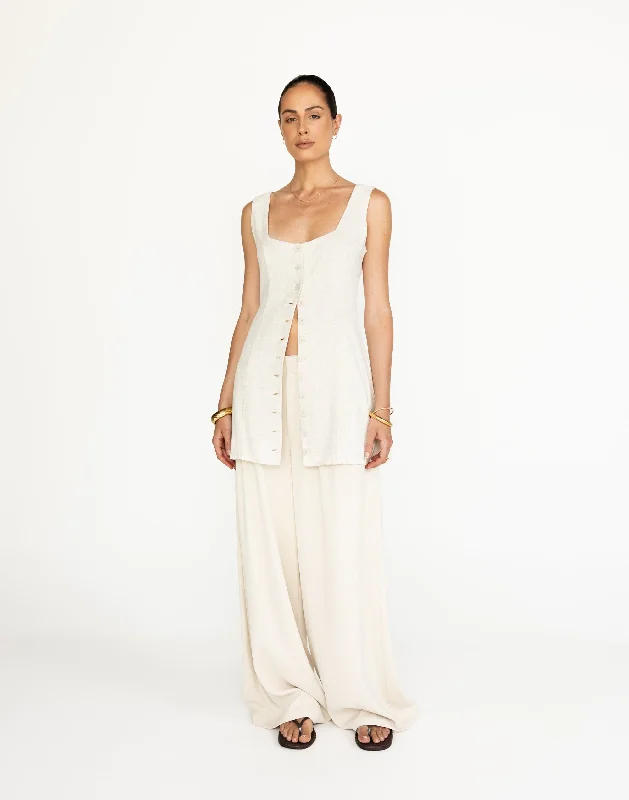 Joni Mini Dress (Oat) Elegant Off-Shoulder Dress Mini