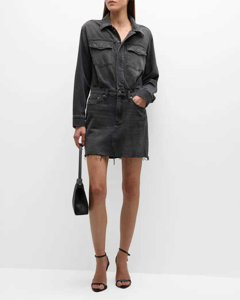 Pistola Nina Long Sleeve Mini Dress | Station Chic Pleated Mini Dress