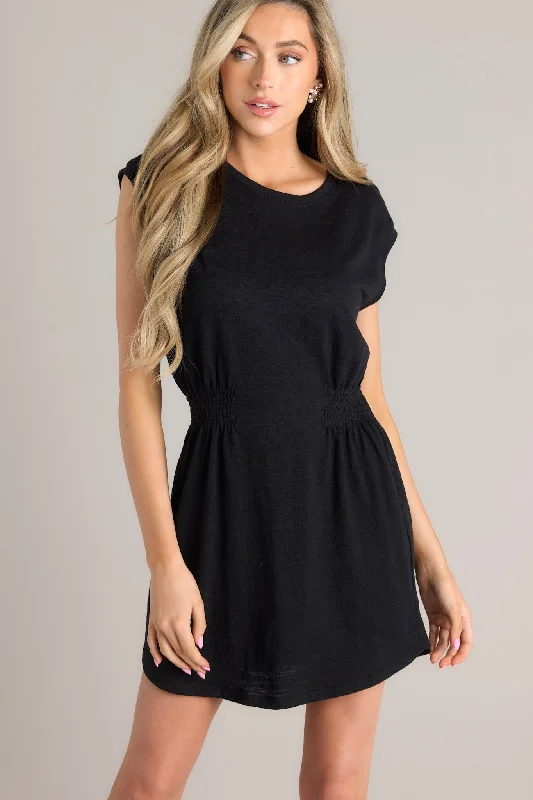 Z-Supply Rowan Textured Knit Black Mini Dress Chic Sleeveless Mini Dress