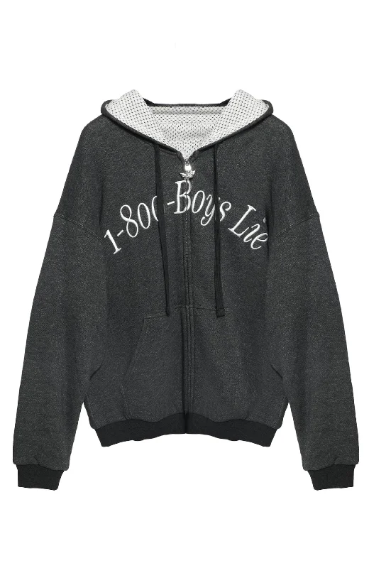 Boys Lie - 1-800 Refresh Harley Zip Hoodie Hoodie with Cuffed Sleeves Snug Secure