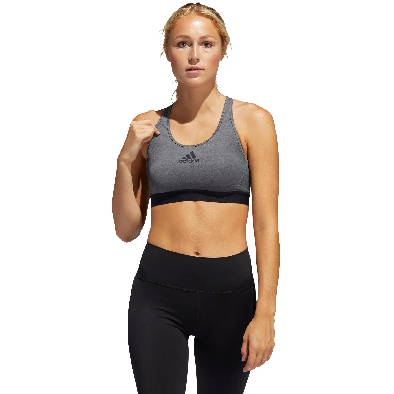 Adidas Dont Rest Alphaskin Padded Grey Womens Sports Bra Soft Mesh Bra