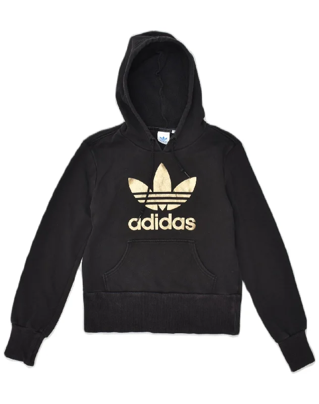 ADIDAS Womens Graphic Hoodie Jumper EU 38 Medium Black Cotton Hoodie with Crew Neck Simple Timeless ADIDAS Womens Graphic Hoodie Jumper EU 38 Medium Black Cotton Hoodie with Crew Neck Simple Timeless