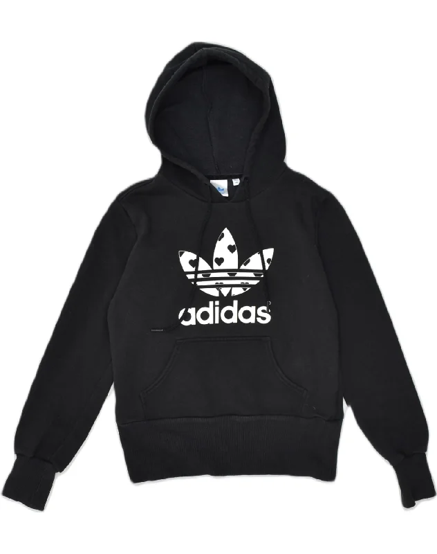 ADIDAS Womens Graphic Hoodie Jumper EU 38 Medium Black Cotton Hoodie with Turtle Neck Cozy Winter ADIDAS Womens Graphic Hoodie Jumper EU 38 Medium Black Cotton Hoodie with Turtle Neck Cozy Winter
