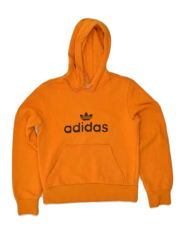 ADIDAS Womens Graphic Hoodie Jumper UK 10 Small Yellow Cotton Hoodie with Side Slits Relaxed Casual ADIDAS Womens Graphic Hoodie Jumper UK 10 Small Yellow Cotton Hoodie with Side Slits Relaxed Casual