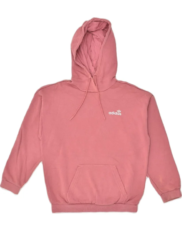 ADIDAS Womens Graphic Hoodie Jumper UK 6 XS Pink Cotton Hoodie with Thumb Holes Functional Cozy ADIDAS Womens Graphic Hoodie Jumper UK 6 XS Pink Cotton Hoodie with Thumb Holes Functional Cozy