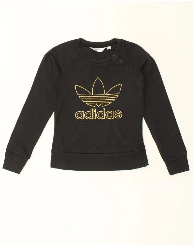 ADIDAS Womens Graphic Sweatshirt Jumper IT 44 Medium Black Cotton Hoodie with Magnetic Closure Innovative Modern ADIDAS Womens Graphic Sweatshirt Jumper IT 44 Medium Black Cotton Hoodie with Magnetic Closure Innovative Modern