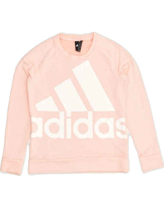 ADIDAS Womens Graphic Sweatshirt Jumper UK 12/14 Medium Pink Cotton Hoodie with Zipper Versatile Modern ADIDAS Womens Graphic Sweatshirt Jumper UK 12/14 Medium Pink Cotton Hoodie with Zipper Versatile Modern