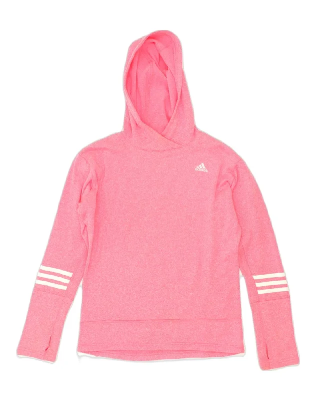 ADIDAS Womens Hoodie Jumper UK 10 Small Pink Polyester Hoodie with Toggle Buttons Decorative Unique ADIDAS Womens Hoodie Jumper UK 10 Small Pink Polyester Hoodie with Toggle Buttons Decorative Unique