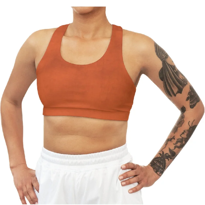 Autumn Orange Seamless Sports Bra Soft Stretch Bra