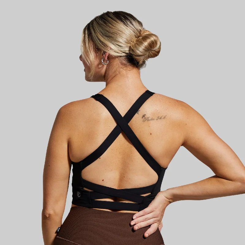 Balance Sports Bra (Black) Elegant Lace Lingerie