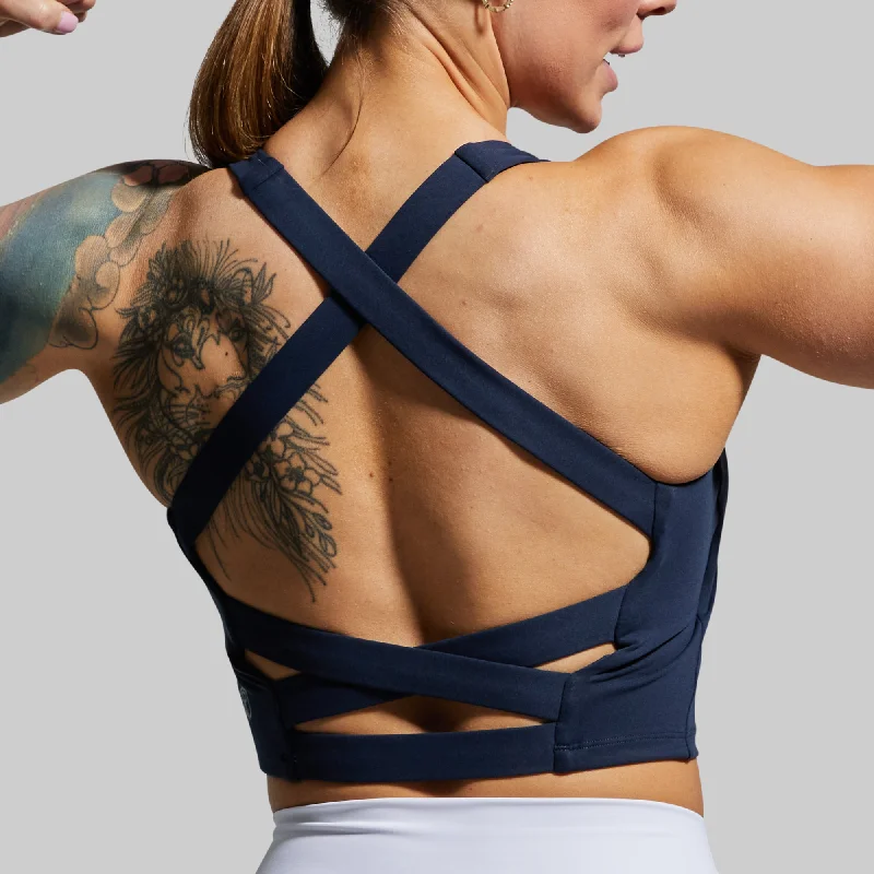 Balance Sports Bra (Navy) Stretchy Wireless Bra