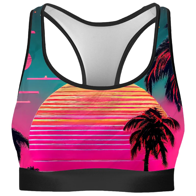 Beach Sunset Rave Bra Soft Mesh Bralette